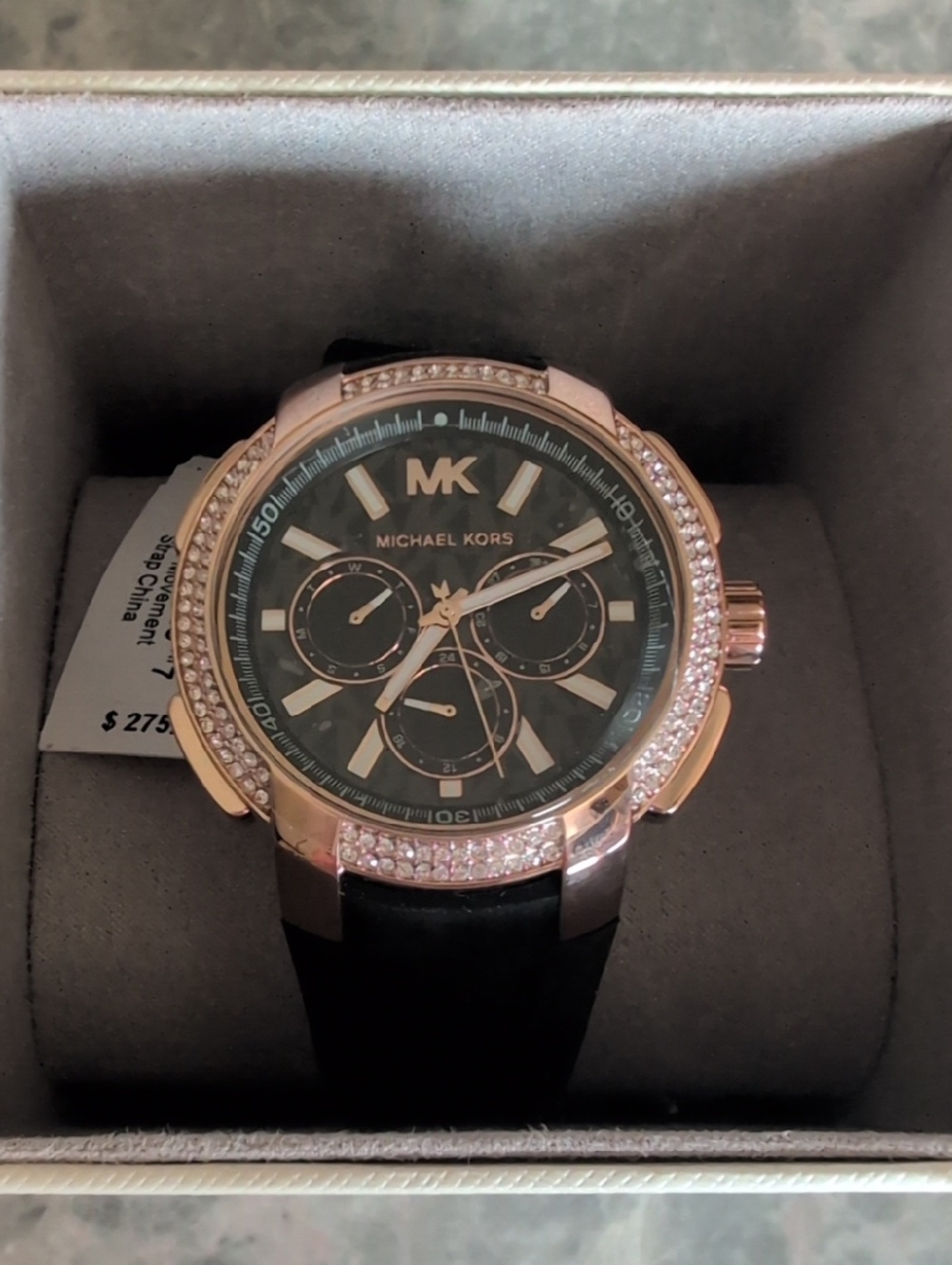 Michael Kors MK7245 Sidney Multifunction Black Dial Black Strap Women’s Watch